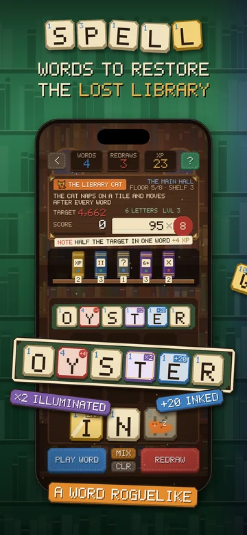 The Scrambled Library App Store screenshot: Spell words