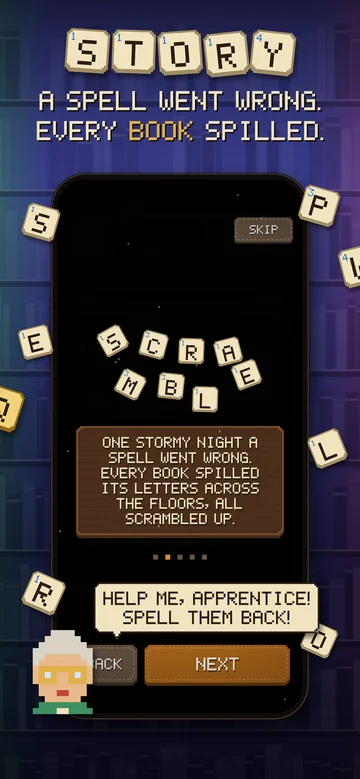 The Scrambled Library App Store screenshot: The story