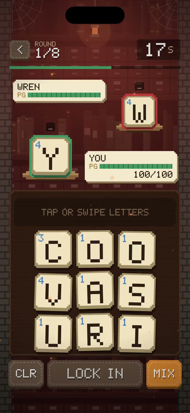 The Scrambled Library gameplay recording: A Word Battle round